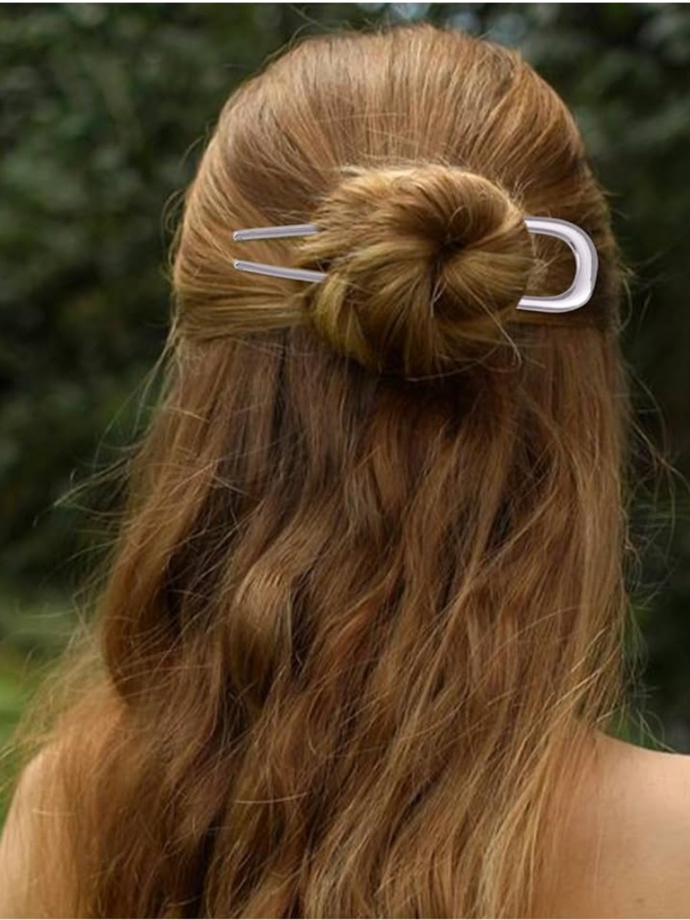 French Style Silver U-Shaped Metal Hair Pin - Women Accessories